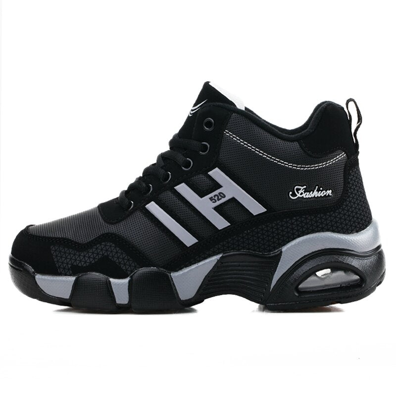 Winter Leather Boots Men Waterproof Men Sneakers Warm Trekking Work