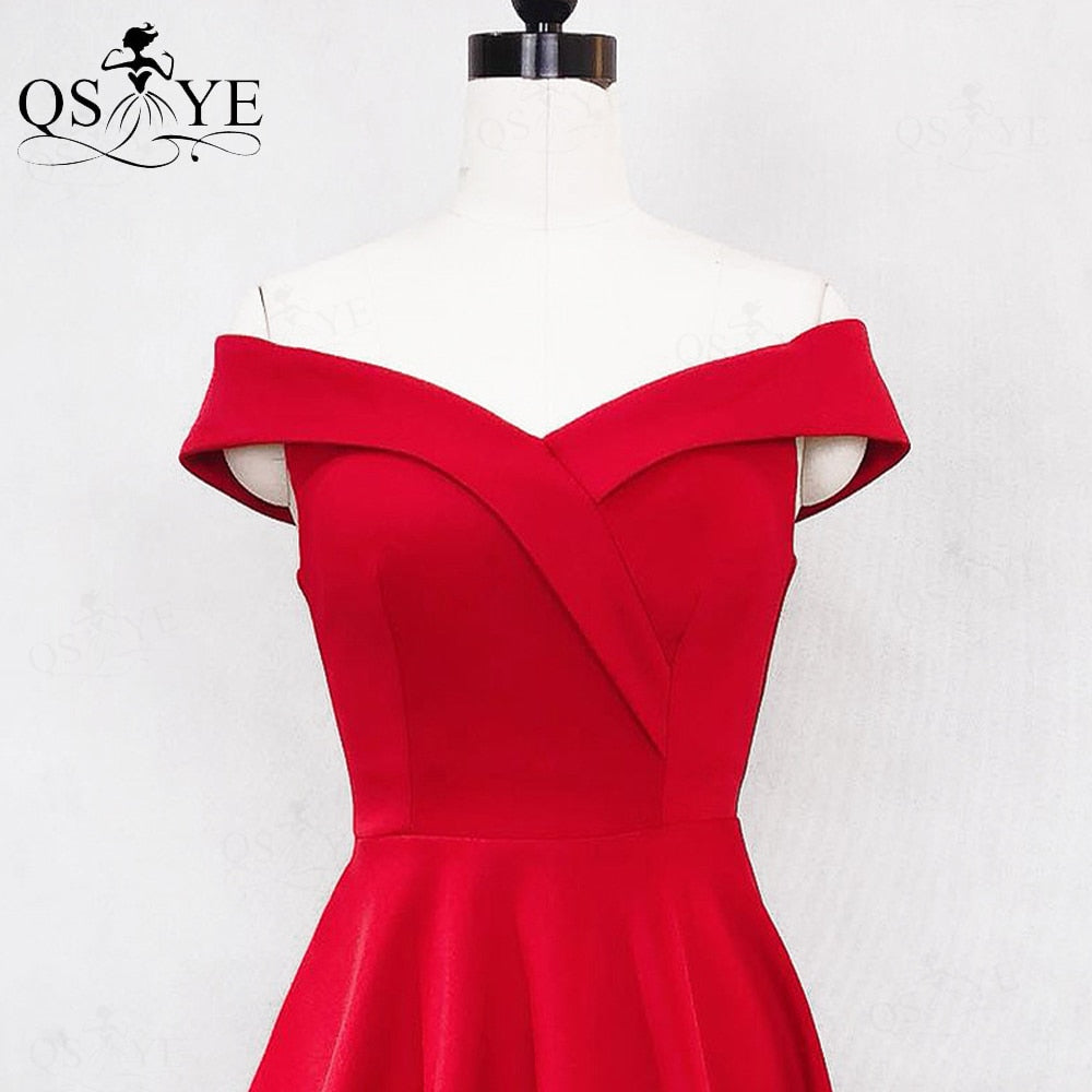 Homecoming Dresses: Prom Dresses Off Shoulder Evening Gown A Line Stretch Party