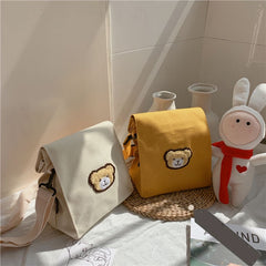 Casual Cute Bear Messenger Bag Girl Canvas Shoulder Bag Women Fashion