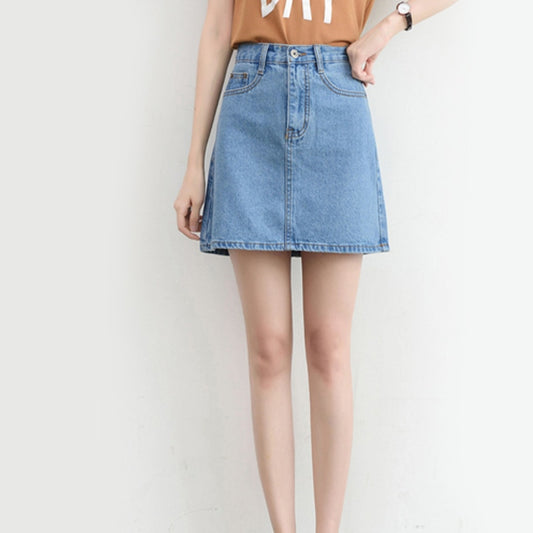 Women Denim Mini Skirt Fashion Summer High Waist Korean Black Skirt