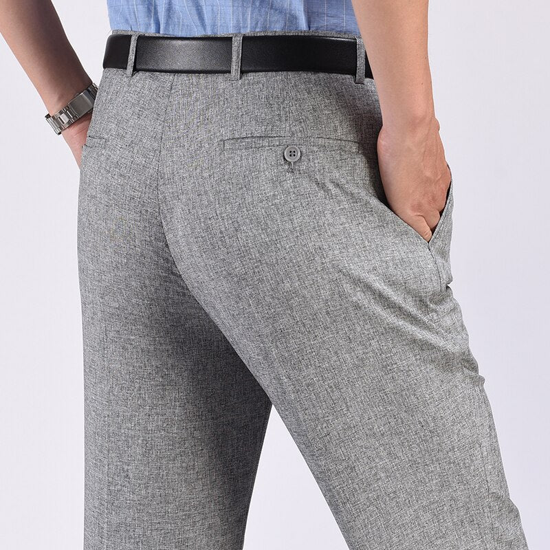8 Colors Big Size 29-56 Business Suit Pants Men Casual Wrinkle-Resistant