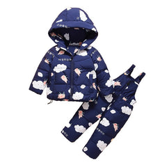 children down jacket suits for men and women baby suspenders