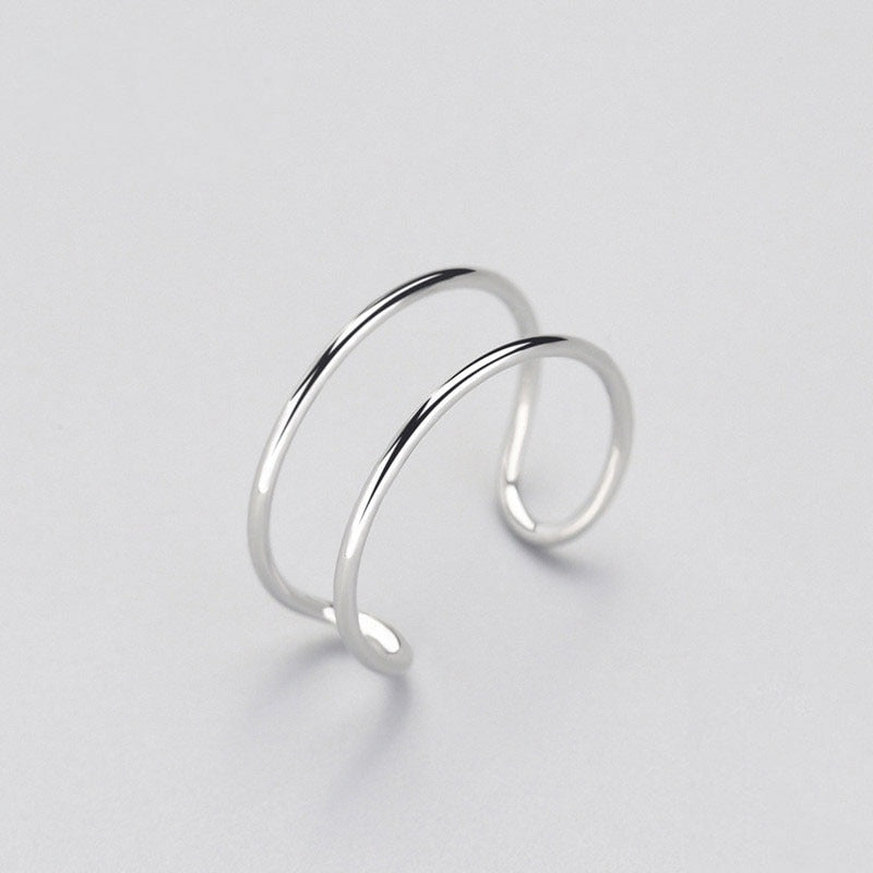 Simple Fashion Silver Color Feather Dolphin Adjustable Ring Exquisite Jewelry