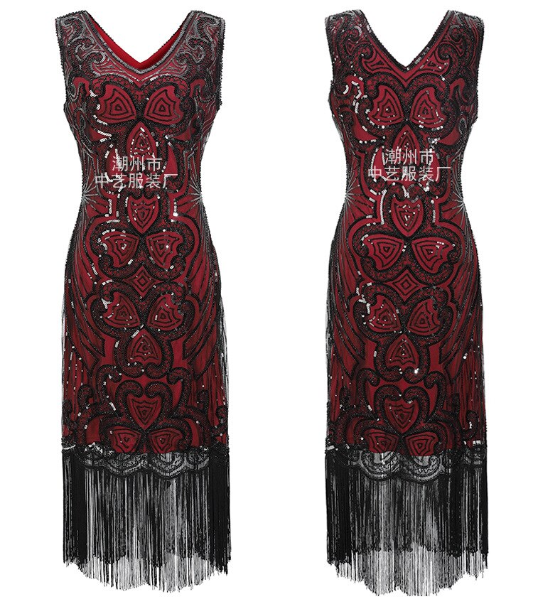 Homecoming Dresses: Women Prom Gowns Tea Length Sleeveless Robes Sequins V Neck