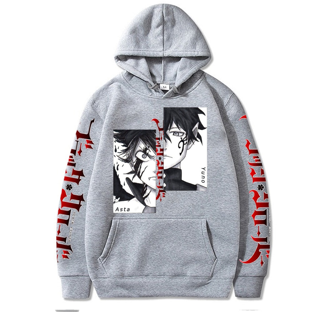 Cool Hoodie Sweatshirt Japanese Anime Harajuku Asta Graphic Hoodie Black Clover