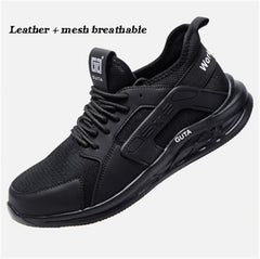 Men Safety Shoes, Anti-Smashing, Anti-Stab, Breathable, Soft, All-Season