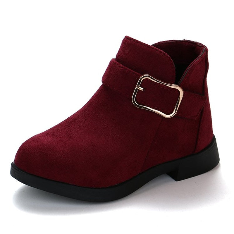 Winter Girls Winter Boots Classic Buckle Kids Ankle Boots Children Martin Boots