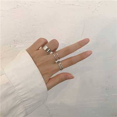 Silver Color Butterfly Rings For Women Men Lover Couple Ring Set Friendship