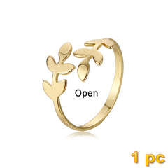 Trendy Gold Butterfly Rings For Women Men Lover Couple Rings Set