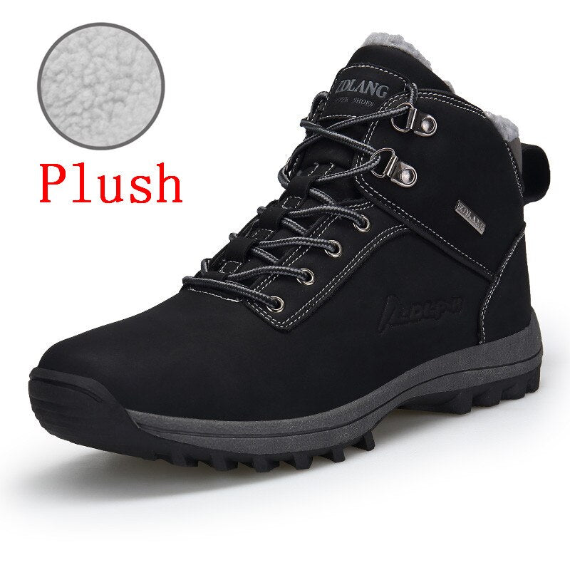 Outdoor Fashion Leather Men Boots Comfortable Men Shoes Waterproof Ankle Boots