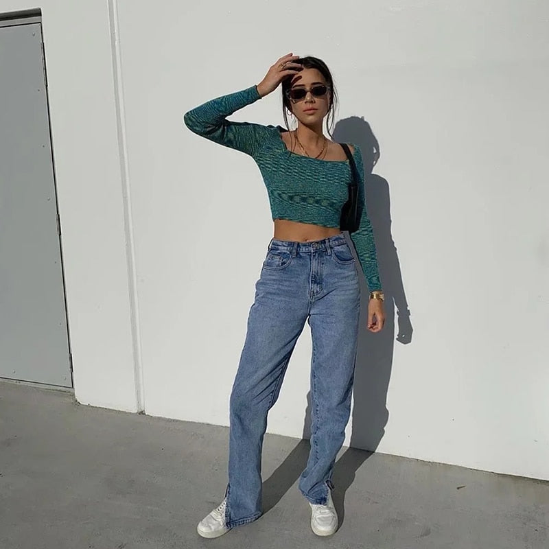 Washed Denim Pants Jeans Women Boyfriend Jeans Casual Pants