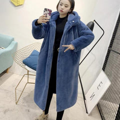 Winter Women High Quality Faux Fur Coat Luxury Long Fur Coat Loose