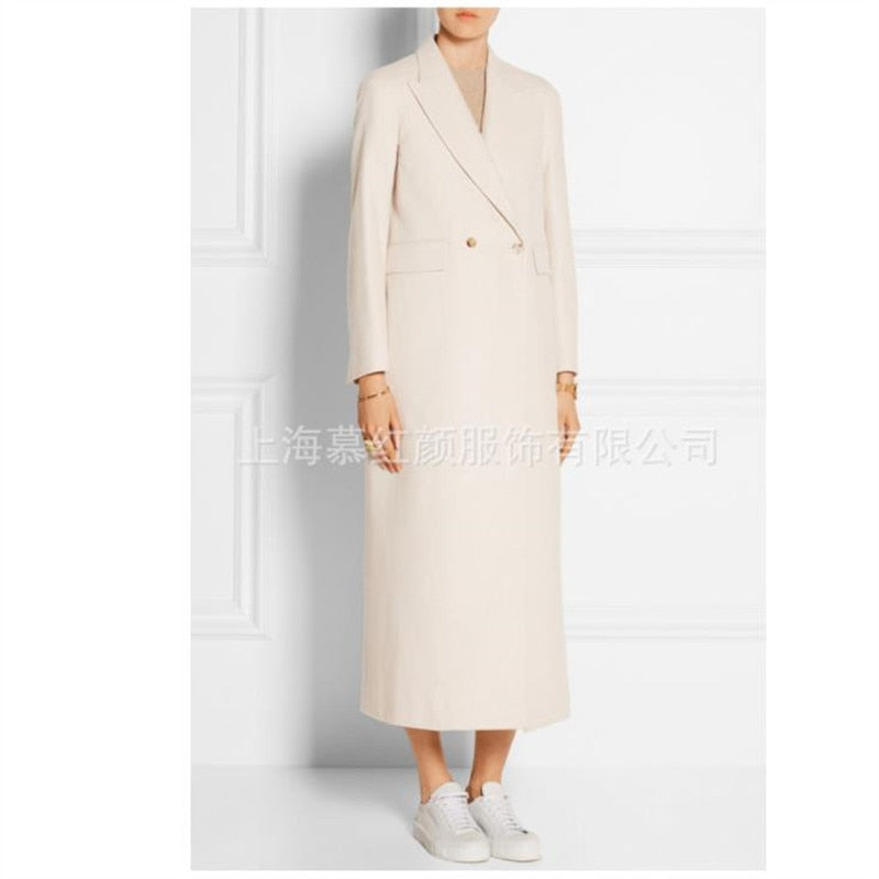 Women Winter Coat Wool Double breasted cashmere Vintage Elegant jacket Fashion
