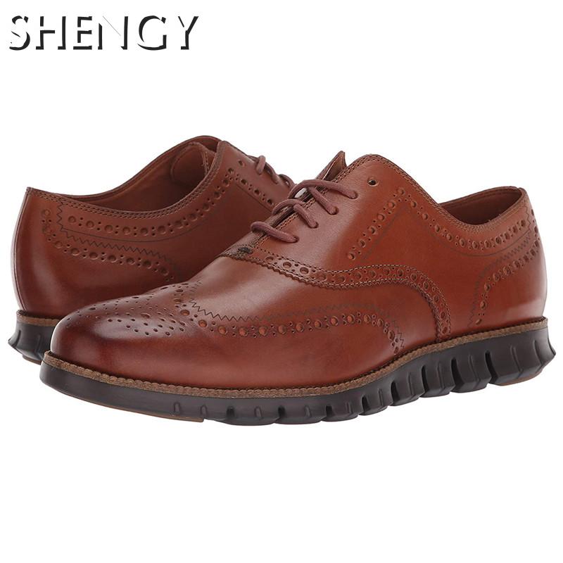 Men Dress Shoes Carved Falt Casual Shoes Man Leather Soft Bottom