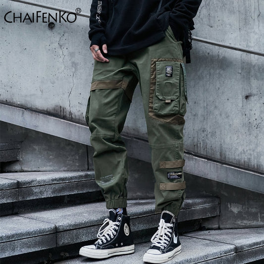 Hip Hop Cargo Pants Men Fashion Harajuku Black Harem Pant