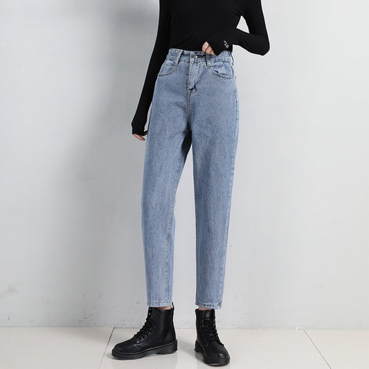 Mom Jeans Women's Plus Size Loose High Waist Denim Pants Vintage BF Style