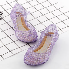Kids Crystal Jelly Sandals Princess Cosplay Party Girls Dance Shoes Kids
