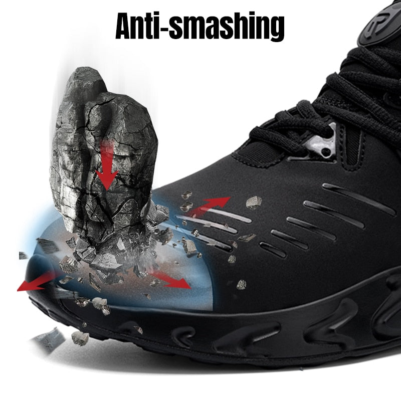 Men's Steel Toe Work Safety Shoes Anti-smashing Water-proof