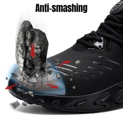 LARNMERN Men's Steel Toe Work Safety Shoes Anti-smashing Water-proof