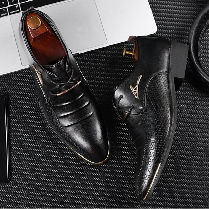 Plus Size 48 Leather Formal Shoes Men Oxfords Fashion Retro Men