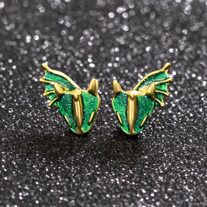 Fashion Enamel Dragon Rings Punk Viking Animal Snake Adjustable Finger Ring