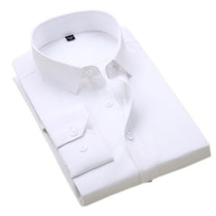 Men Business Formal Shirts Men Work Shirts Plain Long Sleeve Solid