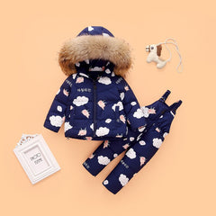 children down jacket suits for men and women baby suspenders