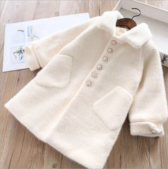 Children Woolen Coat Girl Long Woolen Coat Thick