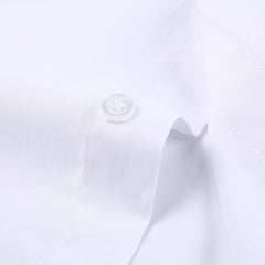 Breast Pocket White Formal Shirt Mens for Business Solid  Social Dress Men