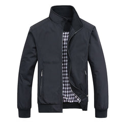 Spring Autumn Casual Solid Fashion Slim Bomber Jacket Men Overcoat