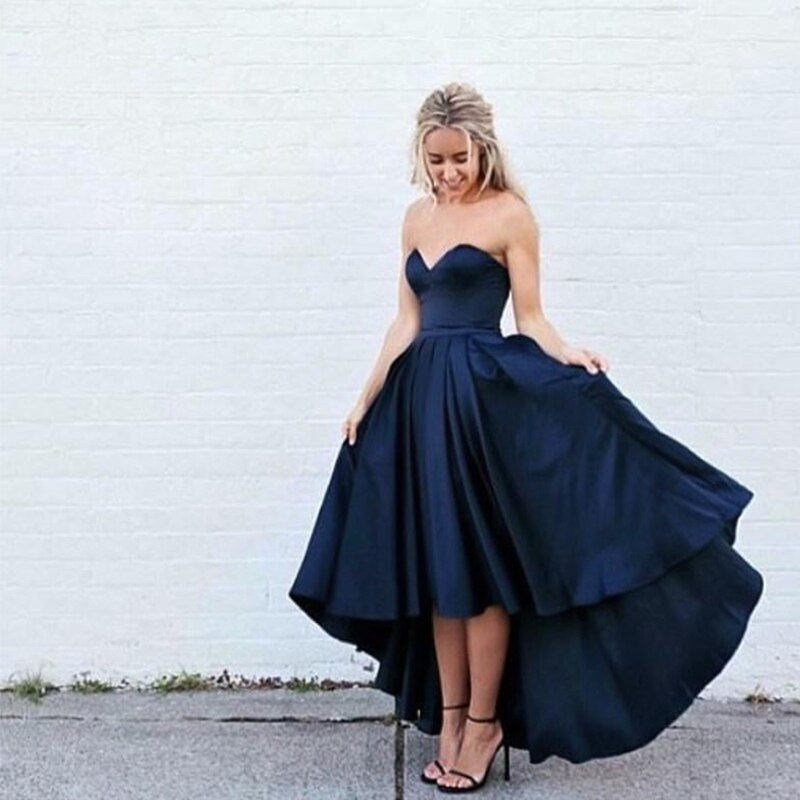 Homecoming Dresses: Prom Dress Sweetheart A-line Short Front Long Back Women