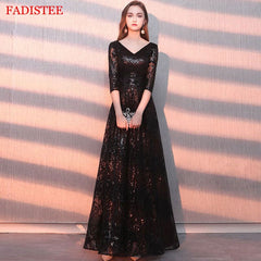 Muslim half sleeves bling sequins vestidos de fiesta de noche prom party