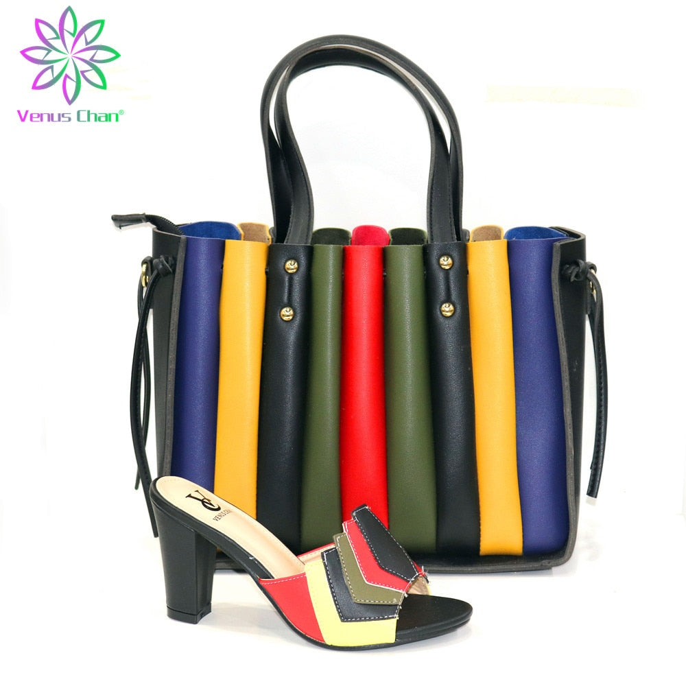 Italian Lady Shoes with Matching Bag for African Women Shoes and Bag Set