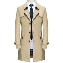 Thoshine Brand Spring Autumn Men Long Trench Coats Superior Quality