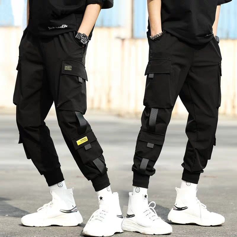 tie-foot overalls men trendy brand trousers ins nine points