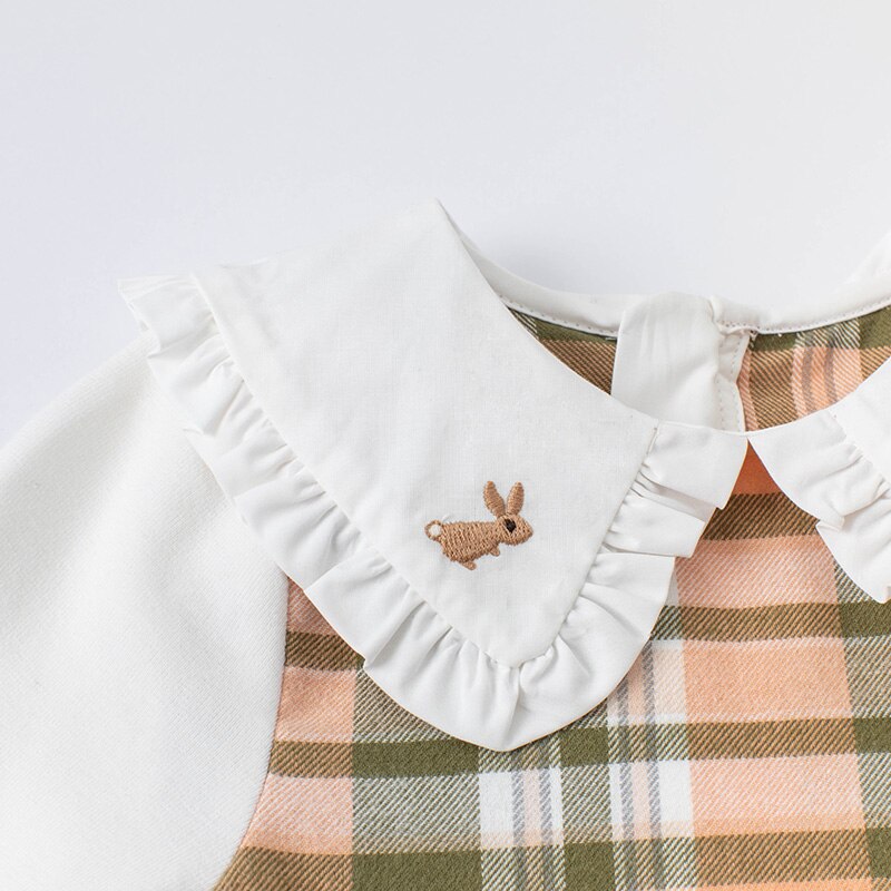 dave bella autumn baby girl fashion plaid draped dress with a small bag party dress kids