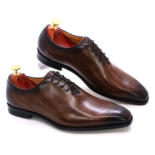 Mens Oxford Dress Shoes Genuine Leather Calfskin