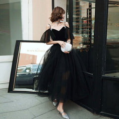 Black V-neck Evening Dress Prom Party Robe De Soiree Longue Formal Dress