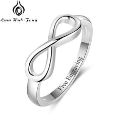 Personalized Infinity Ring Silver Color Custom Name Wedding Gift Love Forever Ring