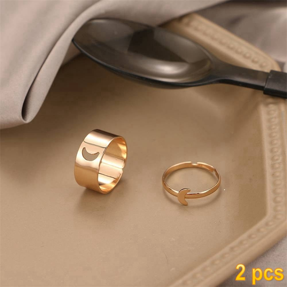 Trendy Gold Butterfly Rings For Women Men Lover Couple Rings Set