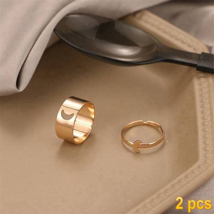 Trendy Gold Butterfly Rings For Women Men Lover Couple Rings Set