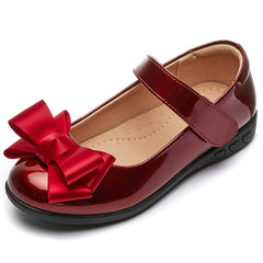 Red White Black School Student Leather Shoes Girls Princess Shoes