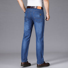 Spring and Summer Brand Fitted Straight Lightweight Jeans Classic