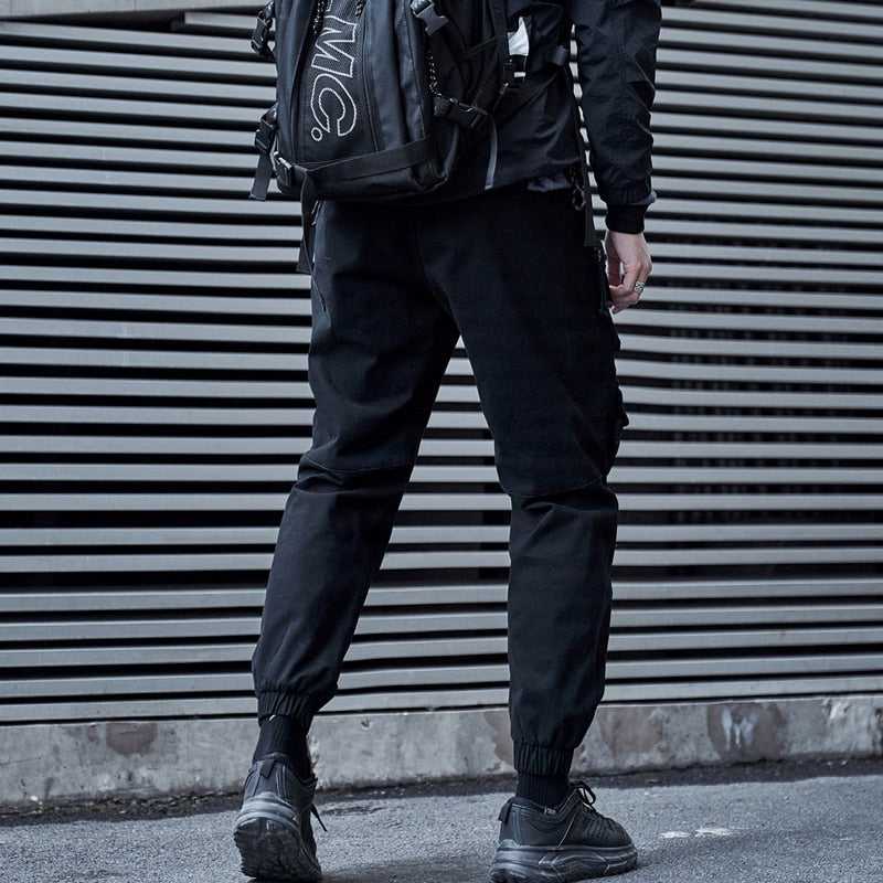 Single Road Mens Cargo Pants Men Fashion Black Baggy Joggers