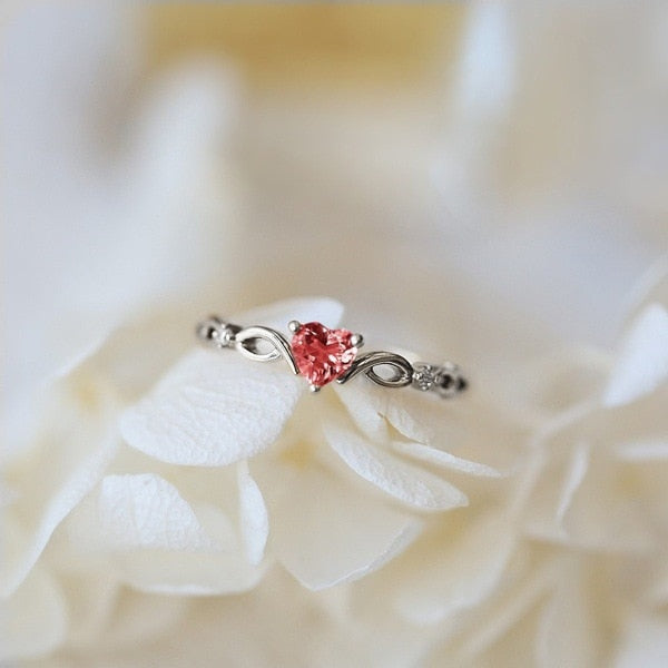 Simple Heart Ring For Women Female Cute Finger Rings Romantic