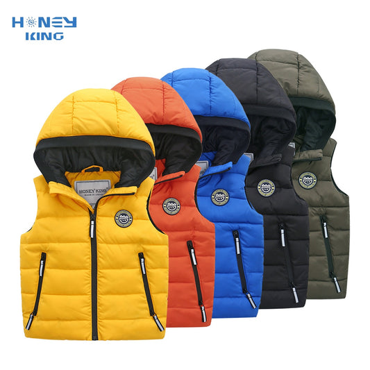 Children Vest Babys Winter Warm Hooded Down Cotton Vest