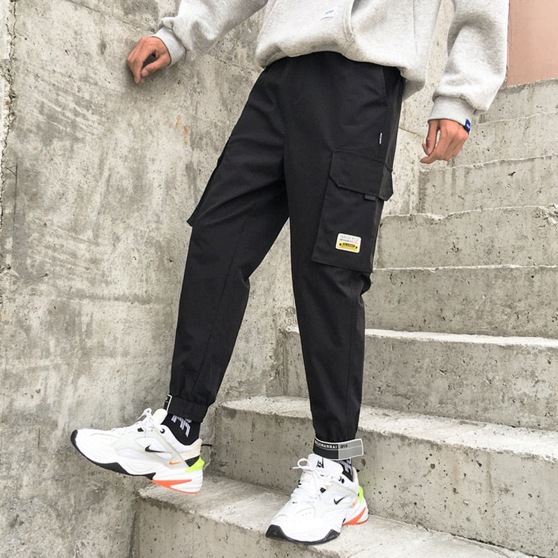Streetwear Mens Hip Hop Jogging Pants Casual Men Trousers Big Size Loose