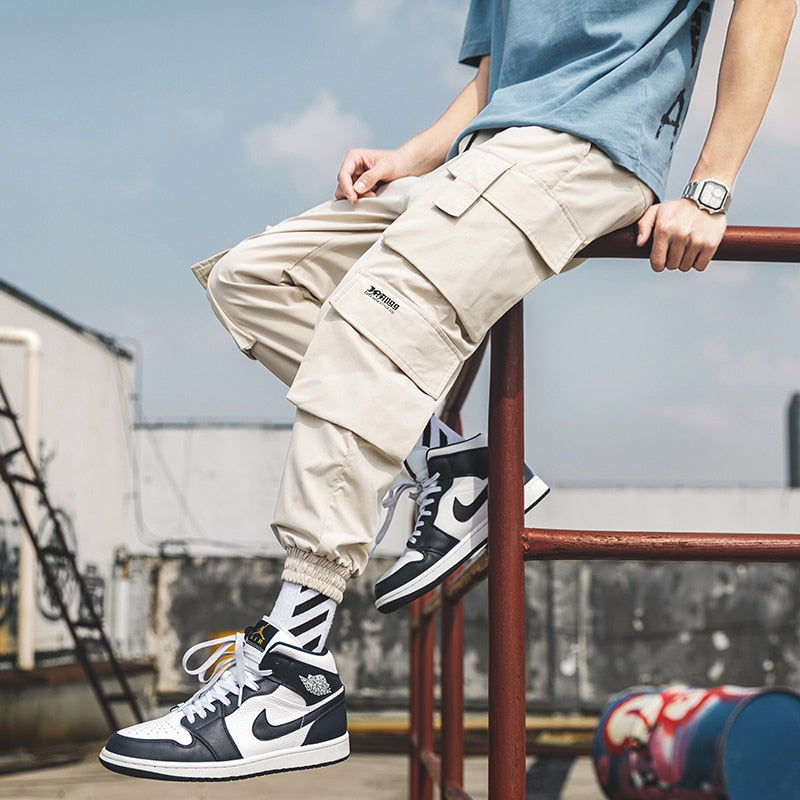 Streetwear Mens Hip Hop Jogging Pants Casual Men Trousers Big Size Loose