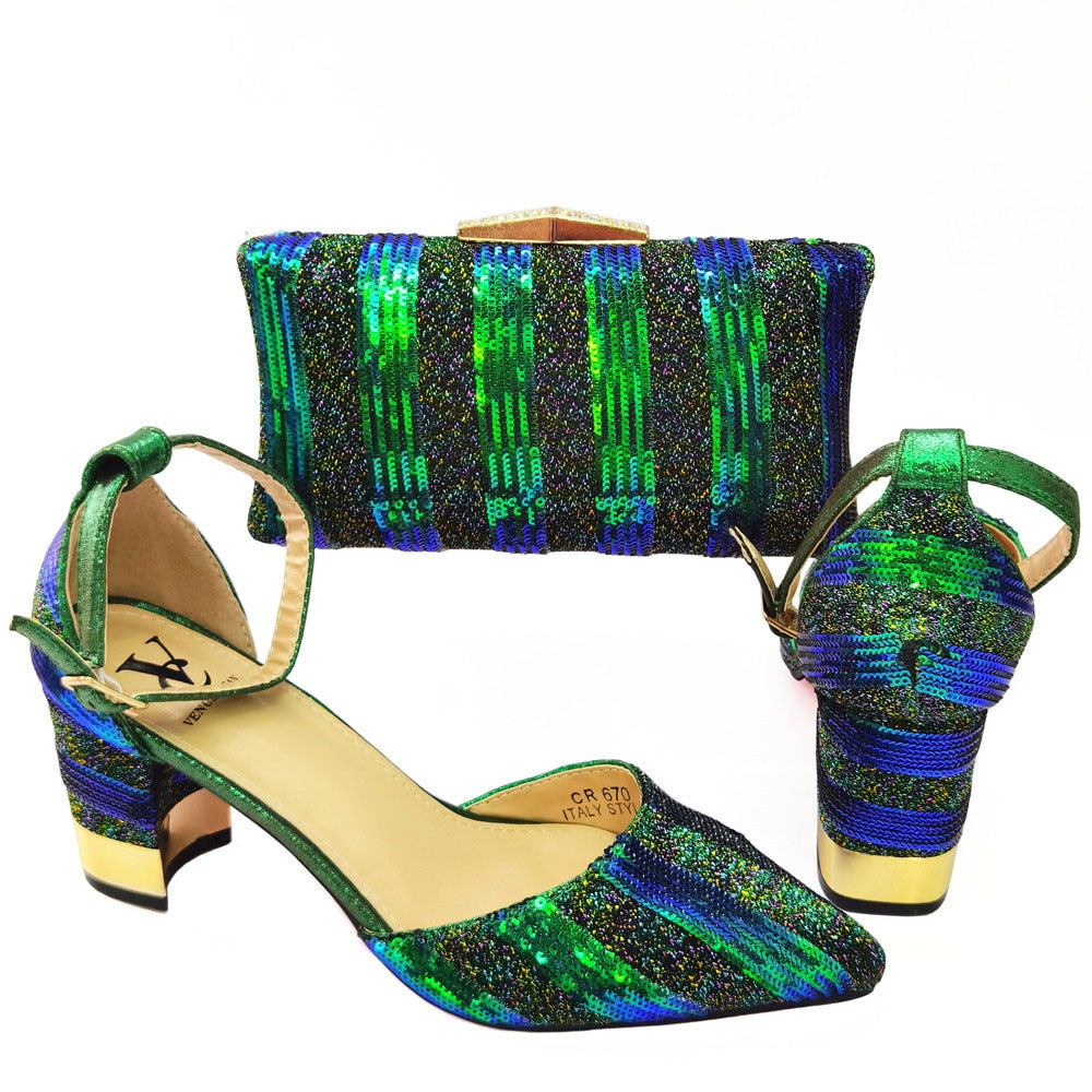 Nigerian Shoes and Matching Bags Sales In Women Matching Shoes and Bag Set for Party Wedding Shoes for Women Bride