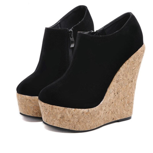 Platform Wedges Simplicity Round Toe Spring/Autumn  High-heel Women Pumps Shoes
